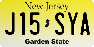 NJ license plate J15SYA