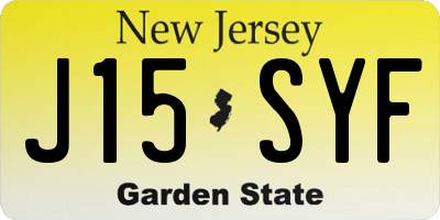 NJ license plate J15SYF