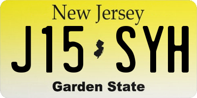NJ license plate J15SYH