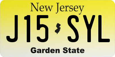 NJ license plate J15SYL