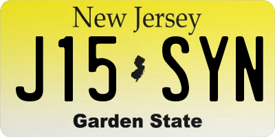 NJ license plate J15SYN