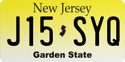 NJ license plate J15SYQ