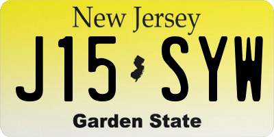 NJ license plate J15SYW