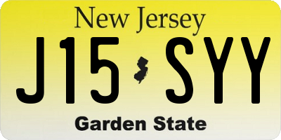 NJ license plate J15SYY