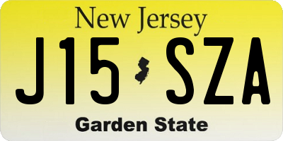 NJ license plate J15SZA