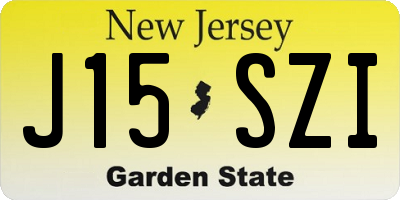 NJ license plate J15SZI