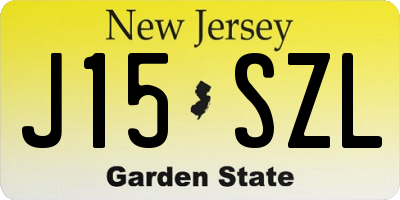 NJ license plate J15SZL