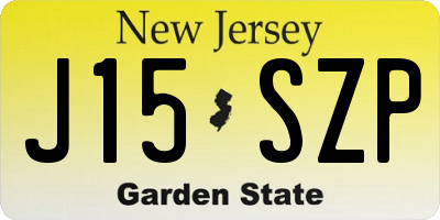 NJ license plate J15SZP