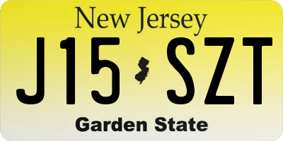 NJ license plate J15SZT