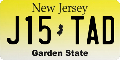 NJ license plate J15TAD