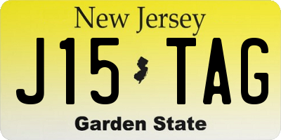 NJ license plate J15TAG