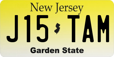 NJ license plate J15TAM