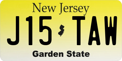 NJ license plate J15TAW