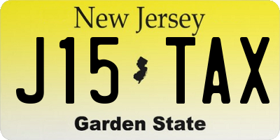 NJ license plate J15TAX