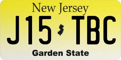 NJ license plate J15TBC