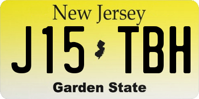 NJ license plate J15TBH