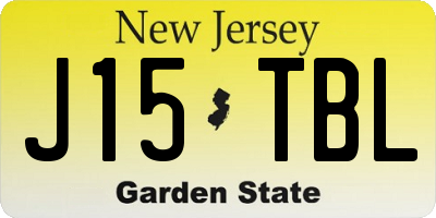 NJ license plate J15TBL