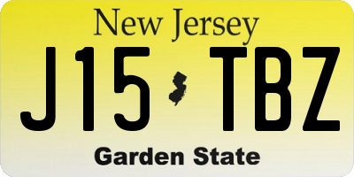 NJ license plate J15TBZ