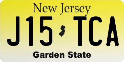 NJ license plate J15TCA
