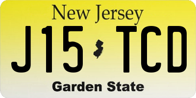 NJ license plate J15TCD
