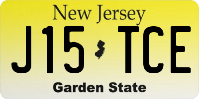 NJ license plate J15TCE
