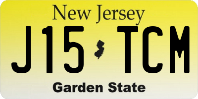 NJ license plate J15TCM