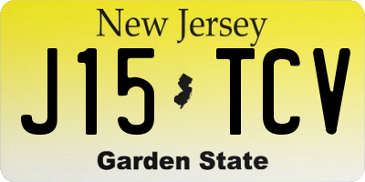 NJ license plate J15TCV