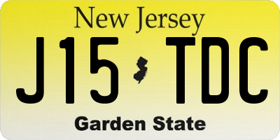 NJ license plate J15TDC