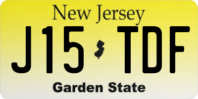 NJ license plate J15TDF