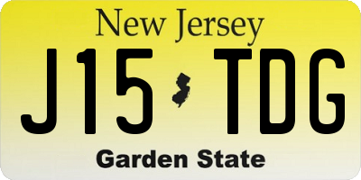 NJ license plate J15TDG