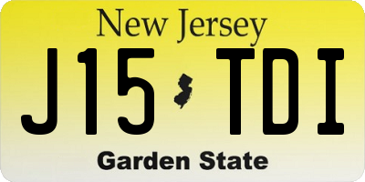 NJ license plate J15TDI