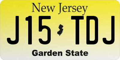 NJ license plate J15TDJ