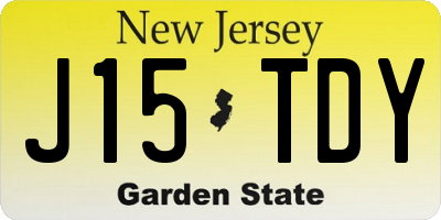 NJ license plate J15TDY