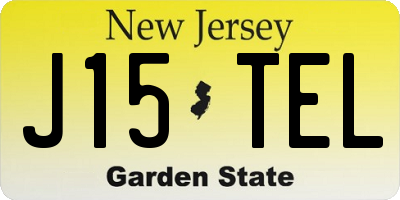 NJ license plate J15TEL