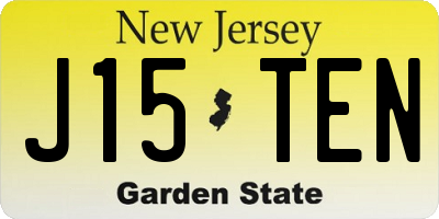 NJ license plate J15TEN