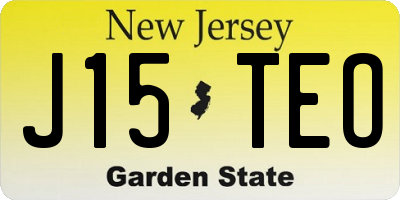 NJ license plate J15TEO