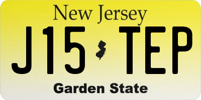NJ license plate J15TEP