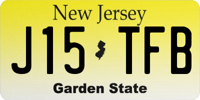 NJ license plate J15TFB