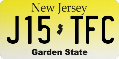NJ license plate J15TFC