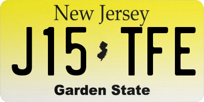 NJ license plate J15TFE
