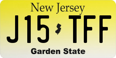 NJ license plate J15TFF