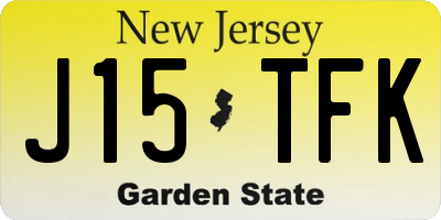 NJ license plate J15TFK