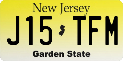 NJ license plate J15TFM
