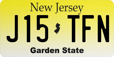 NJ license plate J15TFN