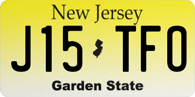 NJ license plate J15TFO