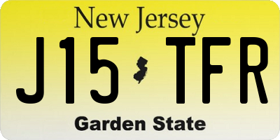 NJ license plate J15TFR
