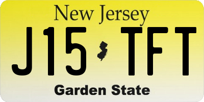 NJ license plate J15TFT