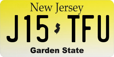 NJ license plate J15TFU