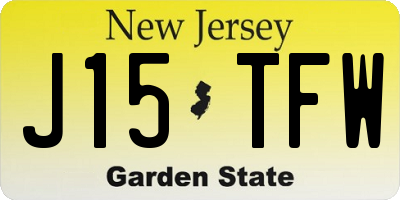 NJ license plate J15TFW