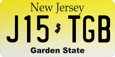 NJ license plate J15TGB